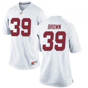 Women's Alabama Crimson Tide #39 Jahi Brown White Game NCAA College Football Jersey 2403IXZR4